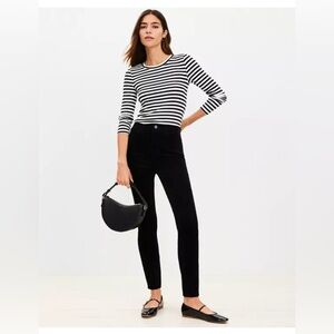 Ann Taylor LOFT black cord skinny pants NWT 12